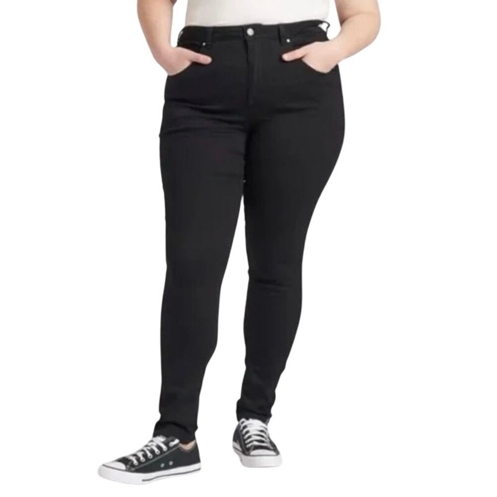 UNIVERSAL STANDARD Seine High Rise 32” Skinny Solid Black Jeans - Sz 40 - NWT